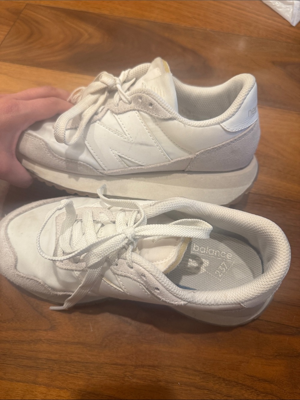 New Balance Women's White Cream Platform Sneaker